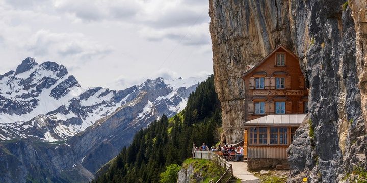 5 Restaurants Specially Designed for Unusual Dining Experiences Ascher Cliff Restaurant Switzerland