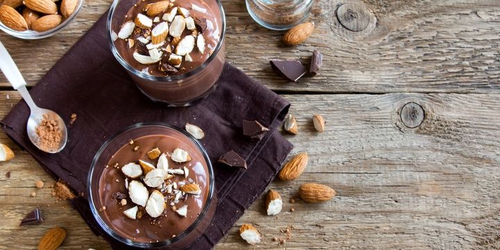 7 Sweet Products That Can Replace Unhealthy Desserts Almonds sprinkled with cocoa powder